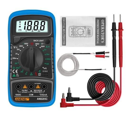 Цифровой мультиметр Aneng  AN8205C с функцией измерения температуры AN8205C_BL