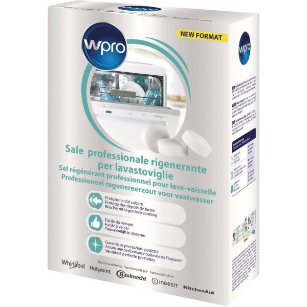 Сіль регенеруюча в таблетках для посудомийної машини (1,8кг) Whirlpool оригінальна 484010678188