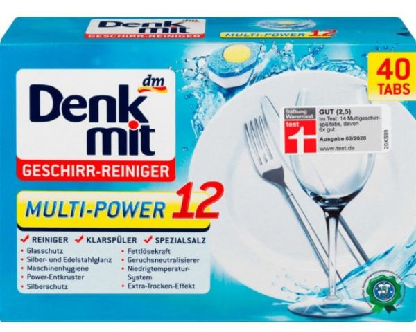 Таблетки для посудомийної машини Denkmit Multi-Power 12 in1 40шт 4066447413762 DM-02