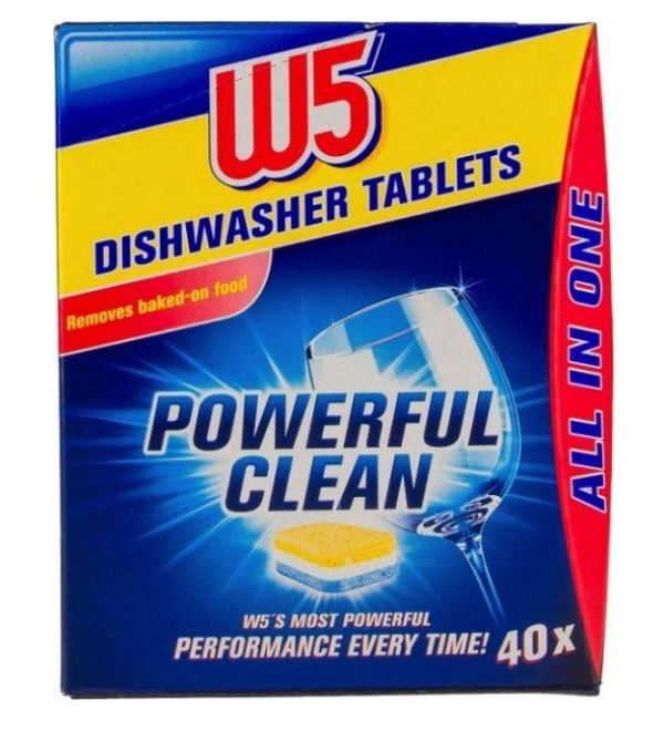 Таблетки для посудомийної машини 40шт. W5 Powerful Clean