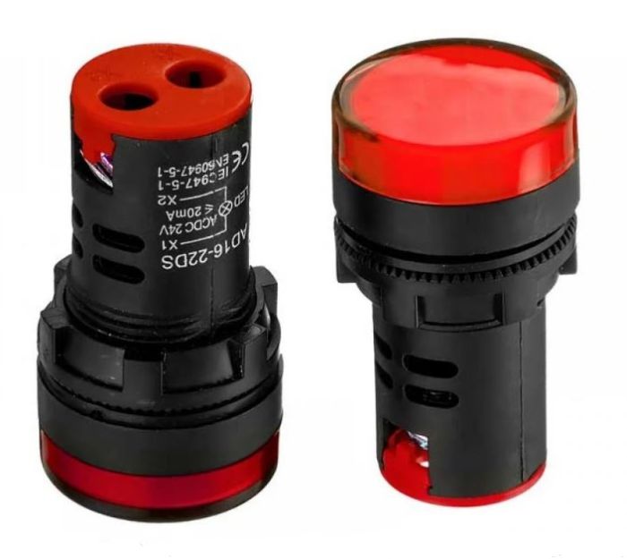 Світлодіодний індикатор AD16-22DS 220V червоний d=22мм Daier 1013207