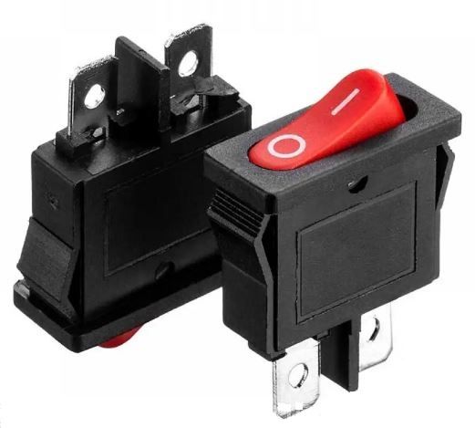 Перемикач KCD1-101-12, ON-OFF, 6А (2pin), 250V, червоний Daier&nbsp;1015609