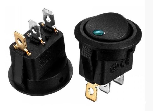 Перемикач KCD1-101EN-8, ON-OFF, LED зелений 1015629 Daier