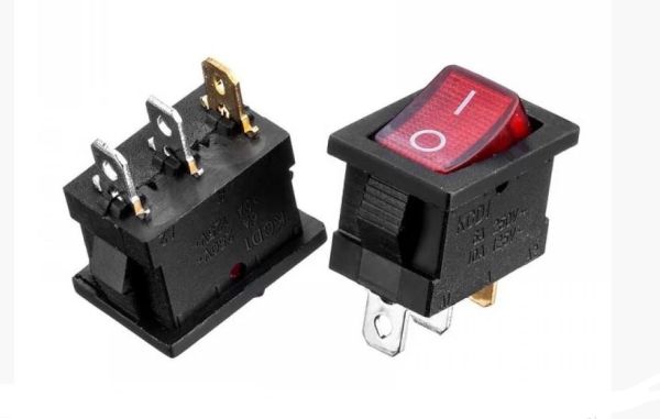 Перемикач KCD1-101N-2, ON-OFF, (3pin) червоний 19.2х13мм Daier&nbsp;1015631