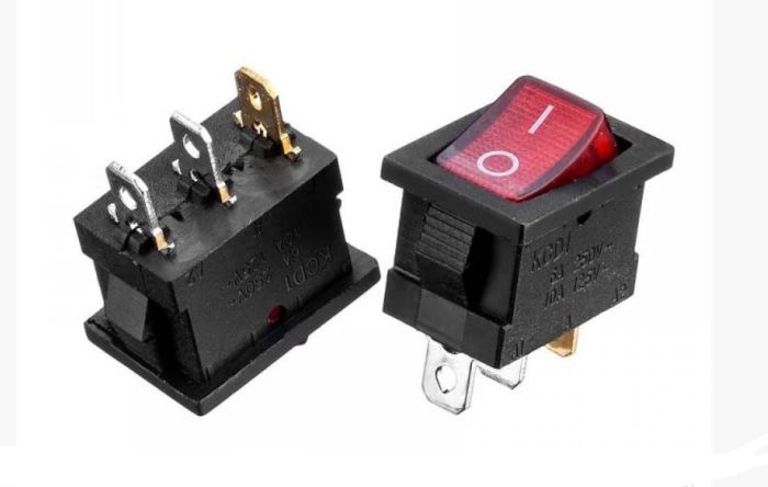 Перемикач KCD1-101N-2, ON-OFF, (3pin) червоний 19.2х13мм Daier&nbsp;1015631