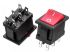 Перемикач KCD1-202-1, ON-ON, (6 pin) червоний 6А 19,2х13мм Daier&nbsp;1015682