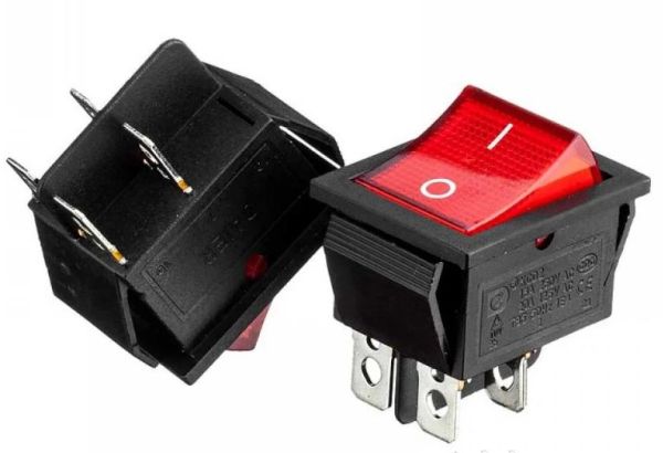 Перемикач KCD2-201 ON-OFF 16А 250В (4pin) червоний Daier 1015685