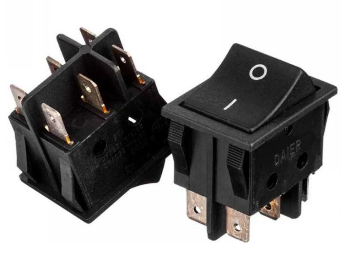 Перемикач KCD2-202-2, ON-ON, 16А (6 pin), 250V, 27.8х21.8мм Daier&nbsp;1015708