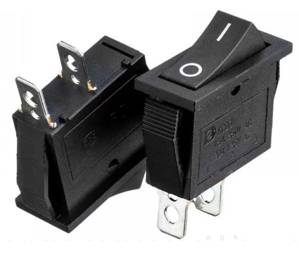 Перемикач KCD3-101, ON-OFF, (2pin) 15А чорний 27.8х10.5мм Daier 1015725