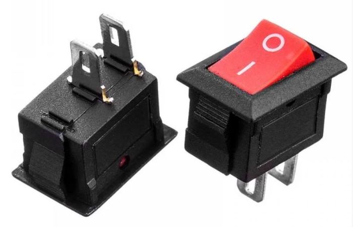 Перемикач KCD5-101, ON-OFF, (2pin) 3А червоний 13.8х9мм Daier&nbsp;1015750