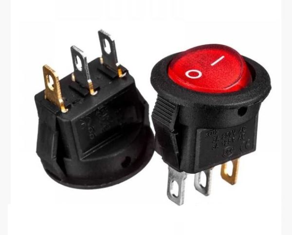 Перемикач KCD5-101N-2, ON-OFF, (3pin) 3А червоний 14.4 мм Daier 1015766