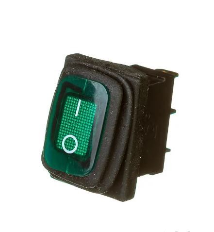 Перемикач вологозахисний KCD1-2-101NW ON-OFF 6А 250В 3pin зеленый Daier 1018161