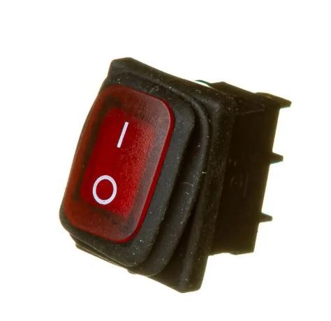 Перемикач вологозахисний KCD2-201NW ON-OFF 16А 250В 4pin червоний Daier 1018171