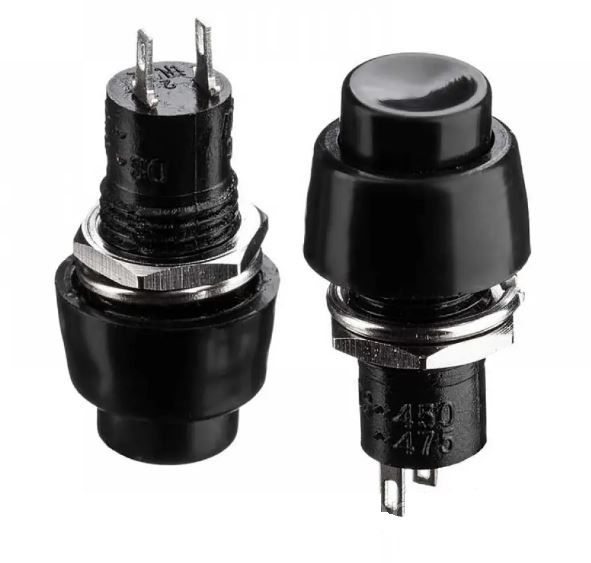 Кнопка натискна з фіксацією DS-450 ON-OFF 2А чорна Daier 1014177