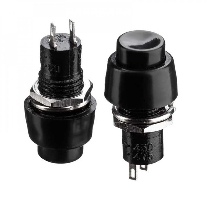 Кнопка натискна без фіксації DS-451 OFF-(ON) 2А чорна Daier 1014182