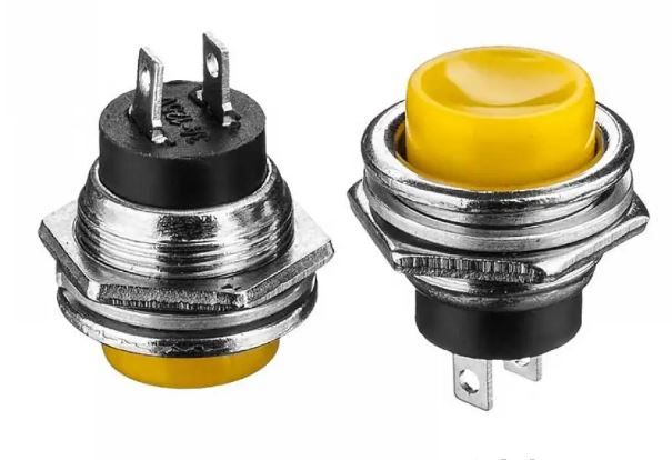 Кнопка натискна без фіксації DS-212 OFF-(ON) жовта 3А Daier 1014142