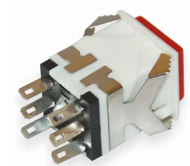 Кнопка натискна з фіксацією KD2-23 ON-ON 6А 250В червона Daier 1018190