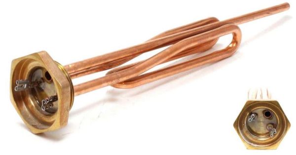 Тен для водонагрівача 1200W мідний з портом під анод Whicepart M54-1200-WP