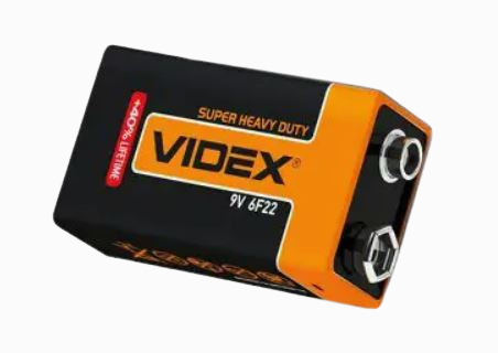 Батарейка крона VIDEX 9V 6F22 сольова 326