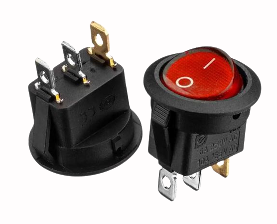 Перемикач KCD1-101N-8, ON-OFF, (3pin) червоний Daier&nbsp;1015640
