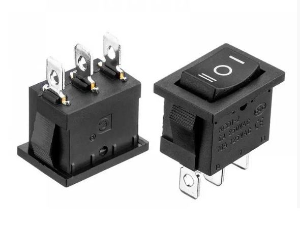 Перемикач KCD1-103-2 ON-OFF-ON (3pin) чорний Daier 1015656