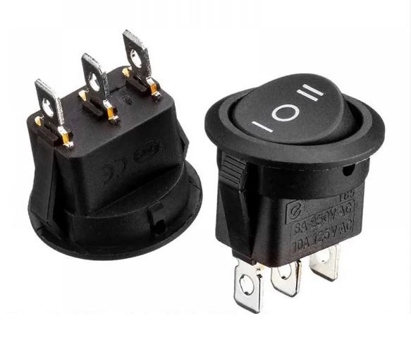 Перемикач KCD1-103-8, ON-OFF-ON, (3pin) чорний 1015658
