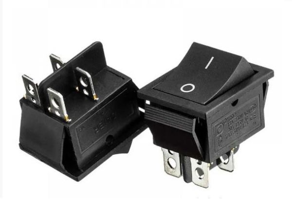 Перемикач KCD2-201, ON-OFF, 16А (4pin), 250V, чорний Daier 1015686