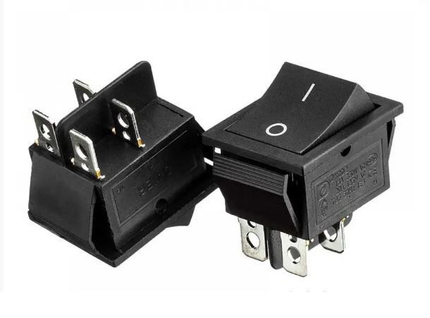 Перемикач KCD2-201, ON-OFF, 16А (4pin), 250V, чорний Daier 1015686