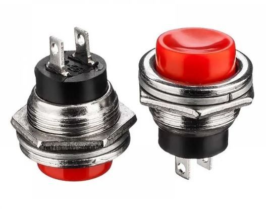 Кнопка натискна без фіксації&nbsp;DS-212 OFF-(ON) червона 3А Daier 1014144