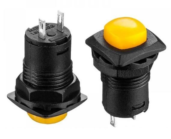 Кнопка натискна з фіксацією DS-226 OFF-(ON) жовтий 1,5А Daier 1014152