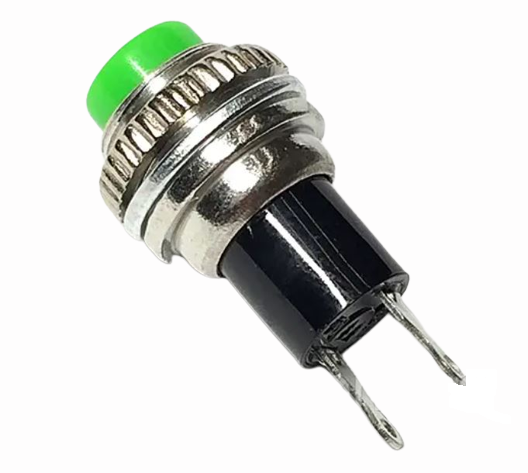 Кнопка натискна без фіксації DS-314 OFF-(ON) зелений 0,5А Daier 1014162