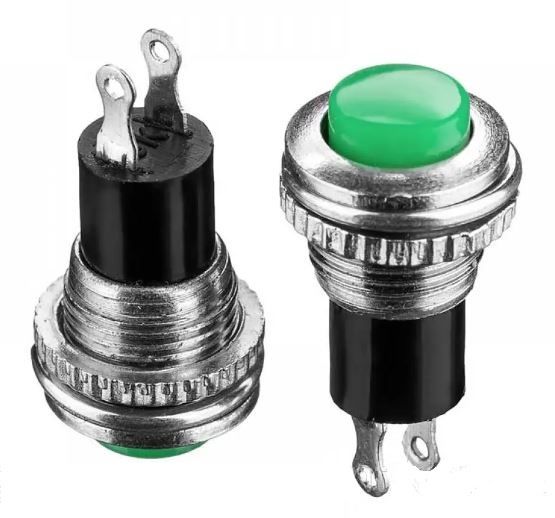 Кнопка натискна без фіксації DS-316 OFF-(ON) зелений 0,5А Daier 1014166