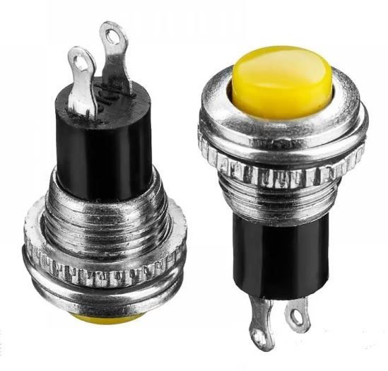 Кнопка натискна без фіксації DS-316 OFF-(ON) жовтий 0,5А Daier 1014169
