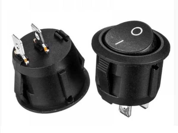Перемикач KCD1-101-5 ON-OFF (2pin) чорний 250В 6А Daier 1015619