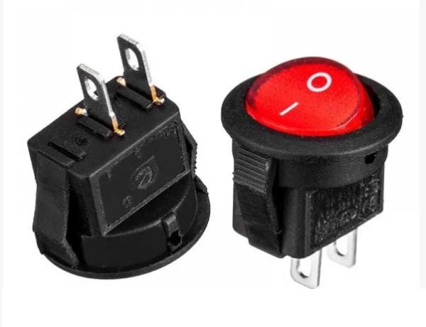 Перемикач KCD1-101-8 ON-OFF (2pin) червоний 250В 6А Daier 1015623