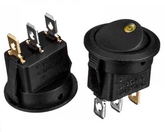 Перемикач KCD1-101EN-8 ON-OFF LED чорний 250В 6А Daier 1015628