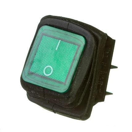 Перемикач KCD2-203/N ON-OFF-ON (6pin) зелений 250В 16А Daier 1018174