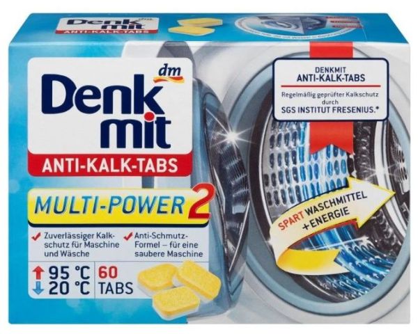 Засіб для видалення накипу в пральних машинах Denkmit Anti-Kalk Tabs 60шт. 4066447184280