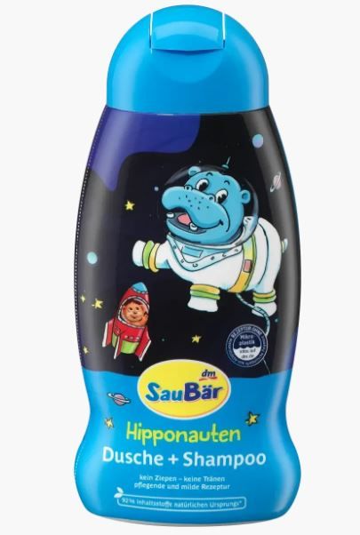 Шампунь-гель детский Denkmit SauBаr 2 в 1 Hipponauten 250мл Германия 4066447108835