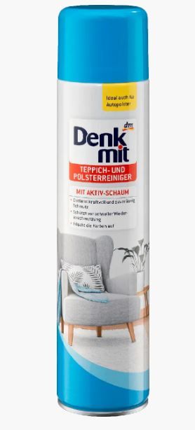 Засіб для чищення килимів та м'яких меблів Denkmit mit Aktiv-Schaum 600 мл. Німеччина 4058172185540