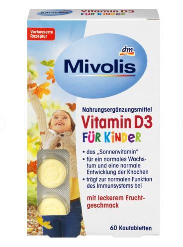 Вітамінний комплекс D3 Mivolis Vitamin D3 для дітей від 4-х років 60 капсул Німеччина 4058172777790