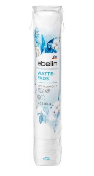 Бавовняні ватяні диски Еbelin Watte-Pads 140шт. Німеччина 4058172178481