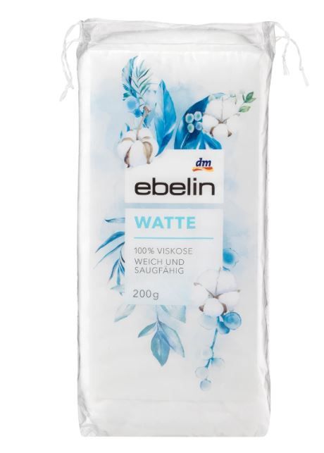 Вата із бавовни Еbelin Watte 200гр. Німеччина 4066447016765