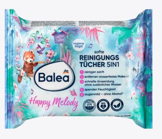 Салфетки влажные для снятия макияжа Balea Softe Reinigungs Tucher 5 in 1  25шт. Германия 4058172997044