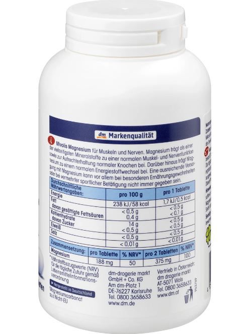 Витаминный комплекс в таблетках Mivolis Magnesium 300 шт. Германия 4058172101410