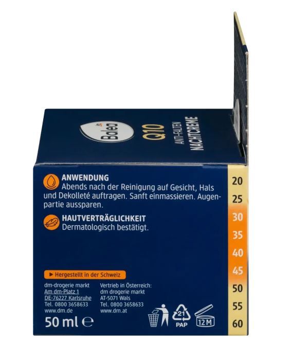 Крем нічний проти зморшок Balea Q10 Anti-Falten Nachtcreme 4066447233841