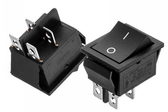 Перемикач KCD2-211 OFF-(ON) 16А (4pin) 250V 27.8х21.8мм без фіксації Daier 1015723
