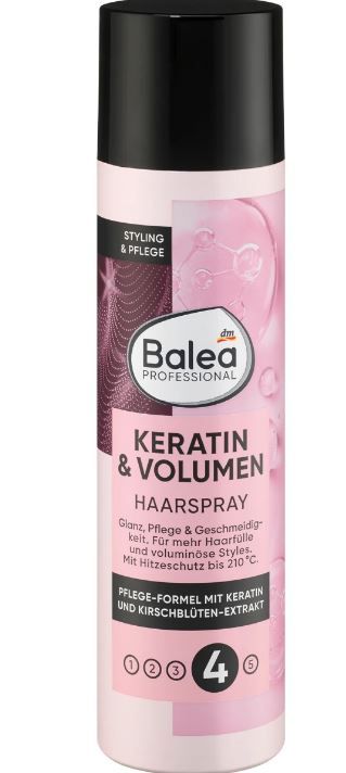 Лак для волосся Balea Professional Hairspray Keratin Volume Power-4 250мл Німеччина 4066447376791