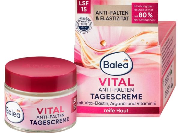 Крем для лица дневной против морщин Balea Vital Anti Falten Tagescreme 50мл Германия 4066447101751