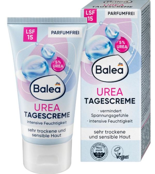 Крем для лица дневной увлажняющий Balea Urea Tagescreme LSF15  5% Urea 50мл Германия 4066447101812